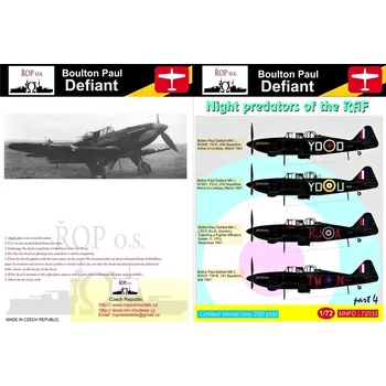 Plastikový model 1/72 Decals B.P. Defiant Night predators (part 4)