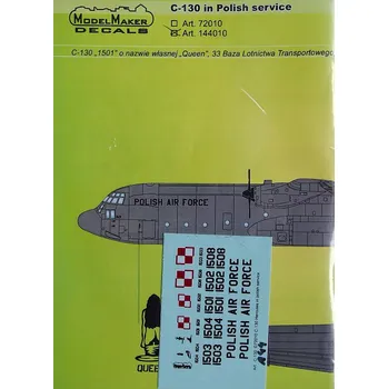 Plastikový model 1/144 Decal C-130 in Polish service