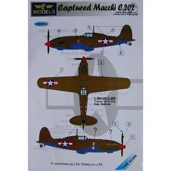 Plastikový model 1/48 Decals Captured Macchi C.202 (HAS)