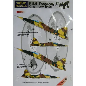 Plastikový model 1/72 Decals F-5A Freedom Fighter Spain (ITAL) Pt.2