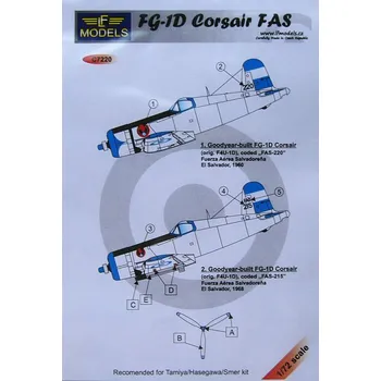 Plastikový model 1/72 Decals for FG1D Corsair FAS