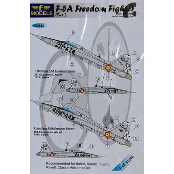 Plastikový model 1/48 Decals F-5A Freedom Fighter Part II.