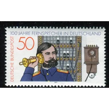 Poštovní známka (1977) MiNr. 947 ** - Německo - 100 let telefon v Německu