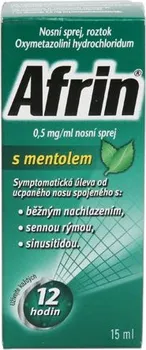 Lék na kašel, rýmu a nachlazení Afrin s mentolem 0,5 mg/ml 15 ml