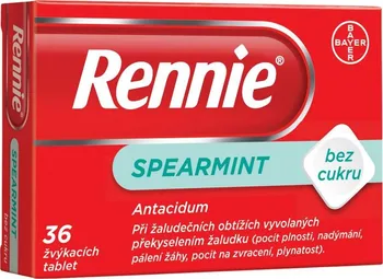 Lék proti pálení žáhy Rennie Spearmint bez cukru 36 tbl.