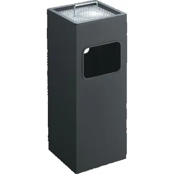 Odpadkový koš DURABLE Odpadkový koš kovový rohový s popelníkem, antracitový