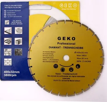 Řezný kotouč Geko diamantový řezný kotouč segmentový 400 x 8 x 32 mm