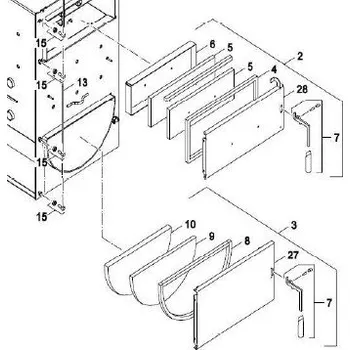 Kotel Dakon Izolace dveří spalovací komory NP Pyro 22-30 kW pozice 10 8738103487