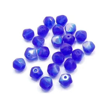 Dětské navlékací korálky Skleněný korálek - kulička 5 hran (22 ks)