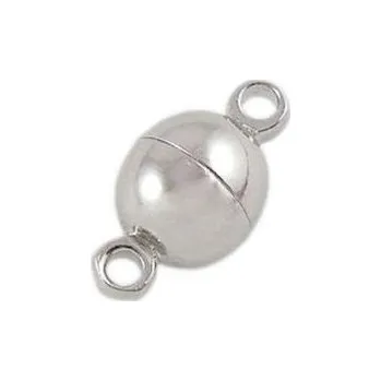 Materiál na výrobu šperku Magnetické zapínání platina půlkulaté 5mm (1ks)