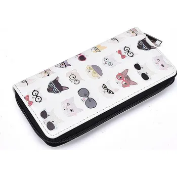 Peněženka Badiya Peněženka dámská "Zipovka" světlá velká motiv Kočičí hlavy