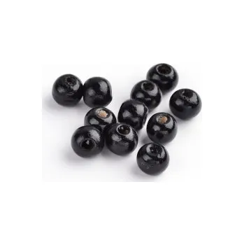 Dětské navlékací korálky Dřevěné korálky černé 8mm 20g