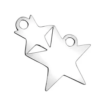 Přívěsek Přívěsek 2 hvězdy / hvězdičky 18x12mm chirurgická ocel