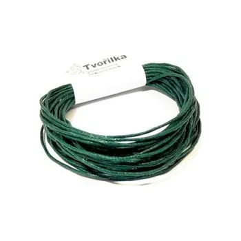 Korálek Voskovaná šňůra 1mm 5m temně zelená