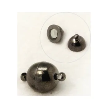 Materiál na výrobu šperku Magnetické zapínání gunmetal půlkulaté 10mm (1ks)