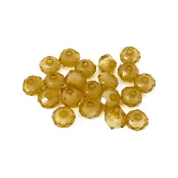 Dětské navlékací korálky Korálky plastové žluté 8x8mm 20ks