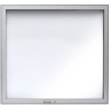 Informační Vitrína Standard Oboustranná Výklopná - 24xA4 / 940x1000, Stříbrný elox, Šedá, Bez osvětlení