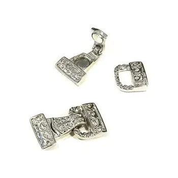 Materiál na výrobu šperku Magnetické zapínání třířadé zdobené platina (1ks)