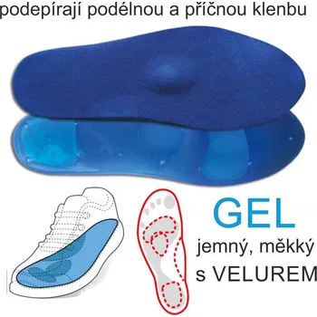 Vložka do bot SVORTO Gelové vložky antišokové s velurem 125 vel.35-48, --- - 35-36