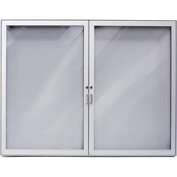 Informační Vitrína Standard Dvoukřídlá Oboustranná - 24xA4 / 1050x1000, Černá elox, Šedá, Bez osvětlení