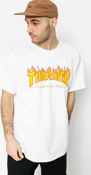 Pánské tričko Thrasher Flame Logo bílé