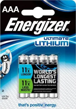 Článková baterie Energizer Ultimate Lithium AAA FR03 4 ks