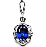 Zlatý přívěsek, syntetický spinel, bílé zlato, P 1140/22 (zirkon 8x6 mm)