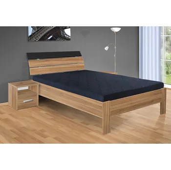 Postel Nabytekmorava manželská postel Darina 200x180 cm matrace: bez matrace, Barva postele: ořech lyon, Úložný prostor: bez úložného prostoru