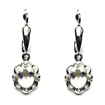 Náušnice Stříbrné náušnice, přírodní růženín, NK 1140/20