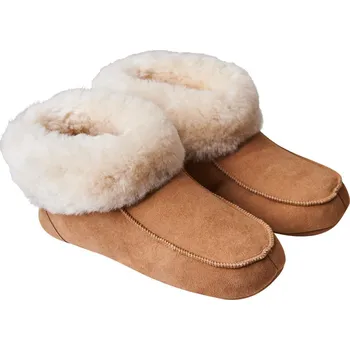 Dívčí bačkory Fellhof Dětská domácí obuv s koženou podrážkou Zvolte variantu: Hnědá, Velikost: 32