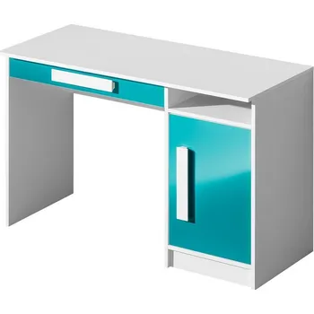 Psací stůl Nábytek Pyramida, s.r.o. Pracovní stůl GULLIWER 9 bílá/tyrkys lesk