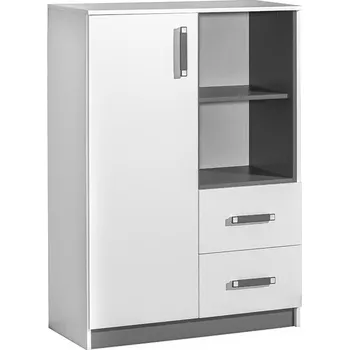 Komoda Nábytek Pyramida, s.r.o. Komoda vysoká TRAFICO 6 bílá/popel