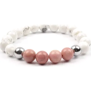 Náramek Moni - dámský náramek bílý howlit rodonit hematit