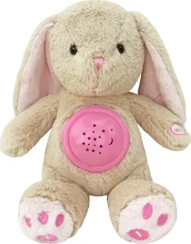 Dětské svítidlo Baby Mix Plyšový králíček s projektorem růžový