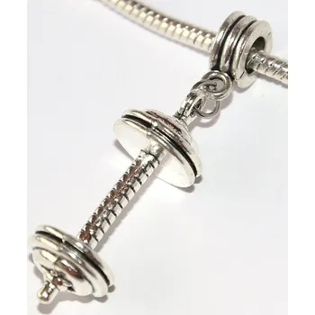 Přívěsek Korálek na náramek Fashion Jewerly - Přívěsek Činka, Posilovna, Svaly, Miluji cvičení, Love workout 2687