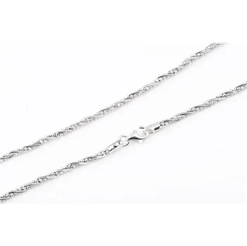 Náhrdelník Dámský pletený stříbrný náhrdelník 62611F 42 cm