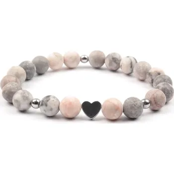 Náramek Moni - dámský náramek růžový jaspis zebra hematit