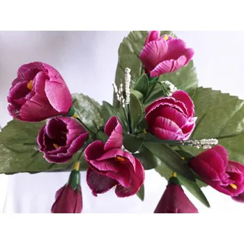 umělá květina Krokus, 4 barvy, Barva vínová KW26