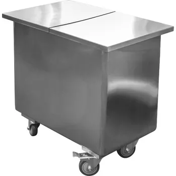 Zásuvkový kontejner Kontejner nerez, pojízdný s poklopem 190 l oboustranné otevírání