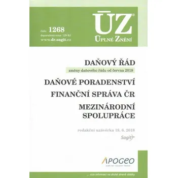 ÚZ 1268: Daňový řád, finanční správa, daňové poradenství, platby v hotovosti - Sagit ÚZ 1268: Daňový řád, finanční správa, daňové poradenství, platby v hotovosti - Sagit
