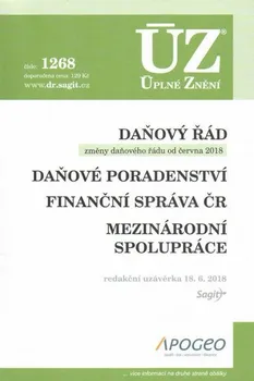 ÚZ 1268: Daňový řád, finanční správa, daňové poradenství, platby v hotovosti - Sagit