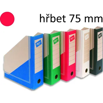 HIT OFFICE Archivní box BOARD Colour A4, hřbet 7,5 cm - červený