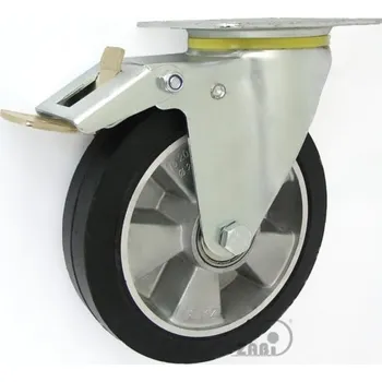 Pojezdové kolečko Pryžové kolo 200 mm otočná vidlice s deskou