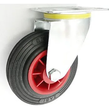 Pojezdové kolečko Pryžové kolo 125 mm otočná vidlice s deskou