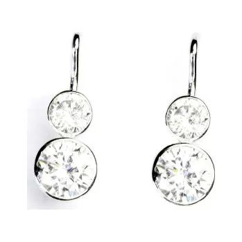 Náušnice Zlaté náušnice, bílé zlato, čiré zirkony, NK 1033