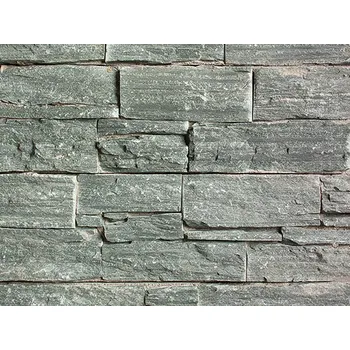 Obklad Přírodní kámen WALLSTONE Q006 Quartzite Green na síťce 55x15cm cena za balení