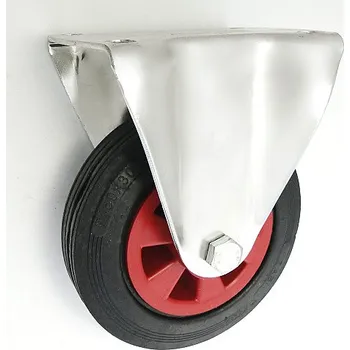 Pojezdové kolečko Pryžové kolo 160 mm pevná vidlice s deskou