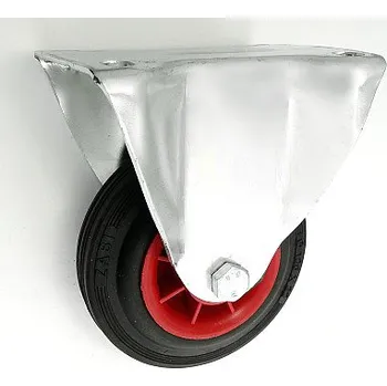 Pojezdové kolečko Pryžové kolo 100 mm pevná vidlice s deskou