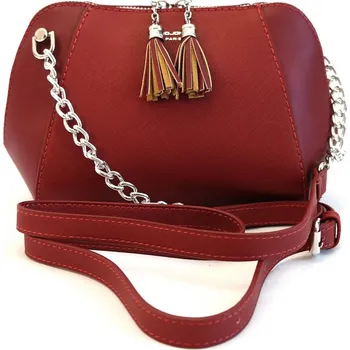 Malá pevná tmavěčervená crossbody kabelka David Jones CM3951A