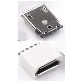 Elektrický konektor Micro USB konektor samice rozebíratelný pájecí na kabel přímý bílý